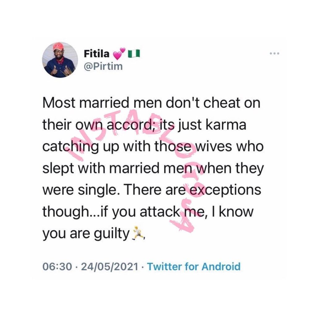 Women dealing with cheating husbands are suffering from Karma — Nigerian author