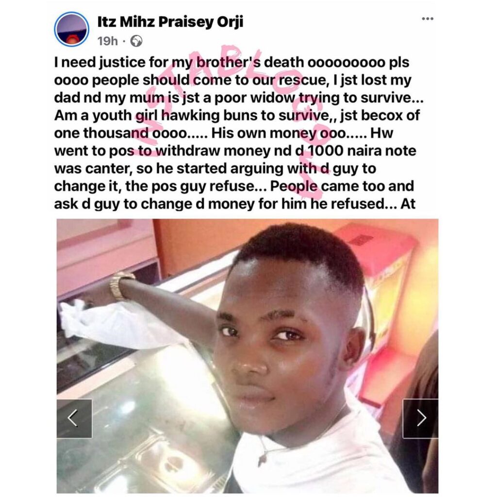 Local vigilante allegedly murder a man over 1,000 NGN dispute with a POS operator in Oyigbo, Rivers State [Swipe]