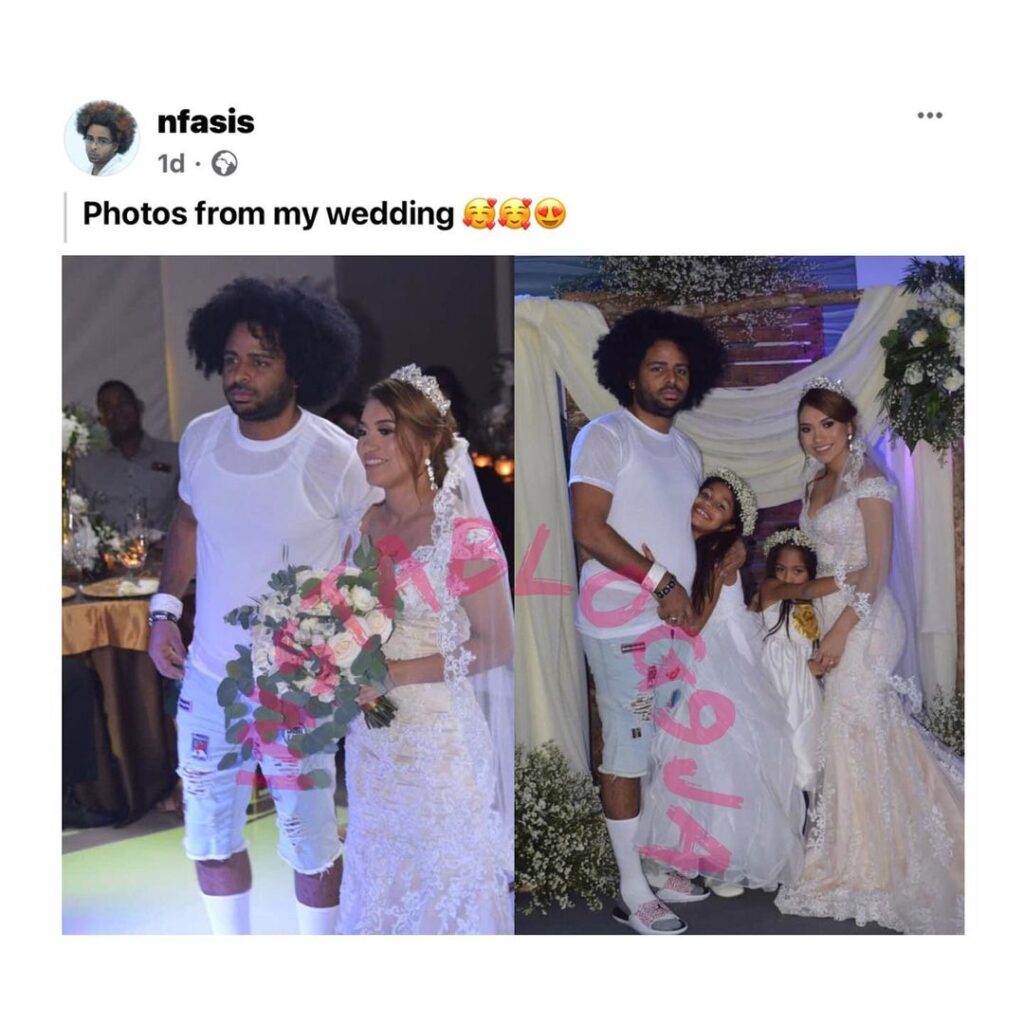 Singer Nfasis rocks a white t-shirt and a Jean short at his wedding [Swipe]