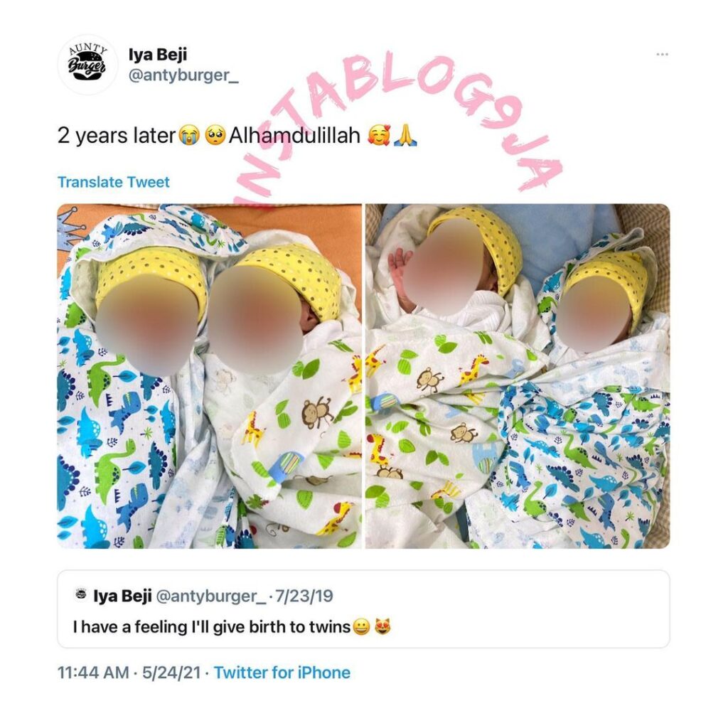 Lady welcomes a set of twins two years after speaking it into existence