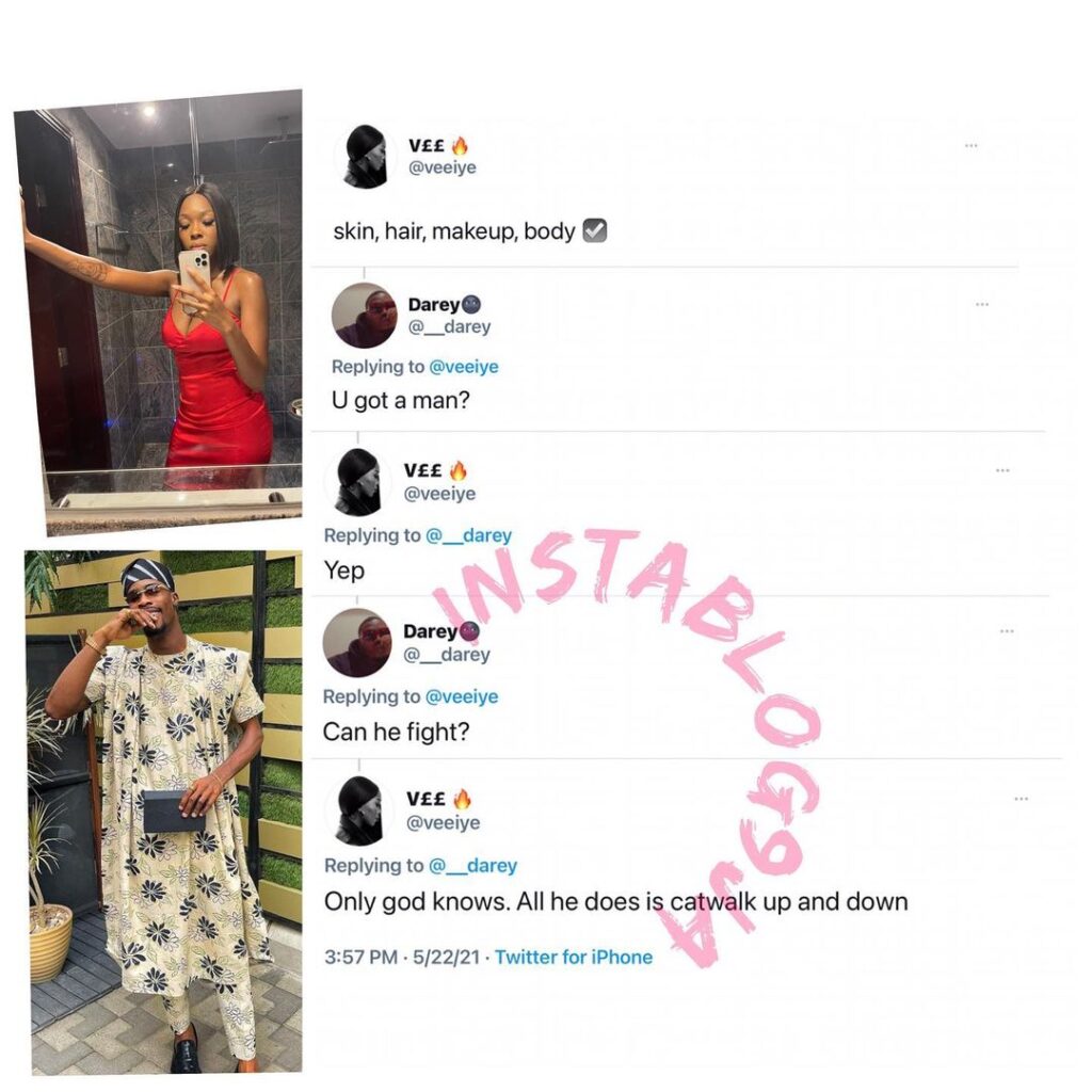 All Neo does is to catwalk, I don’t know if he can fight, Reality Star, Vee tells prospective admirer