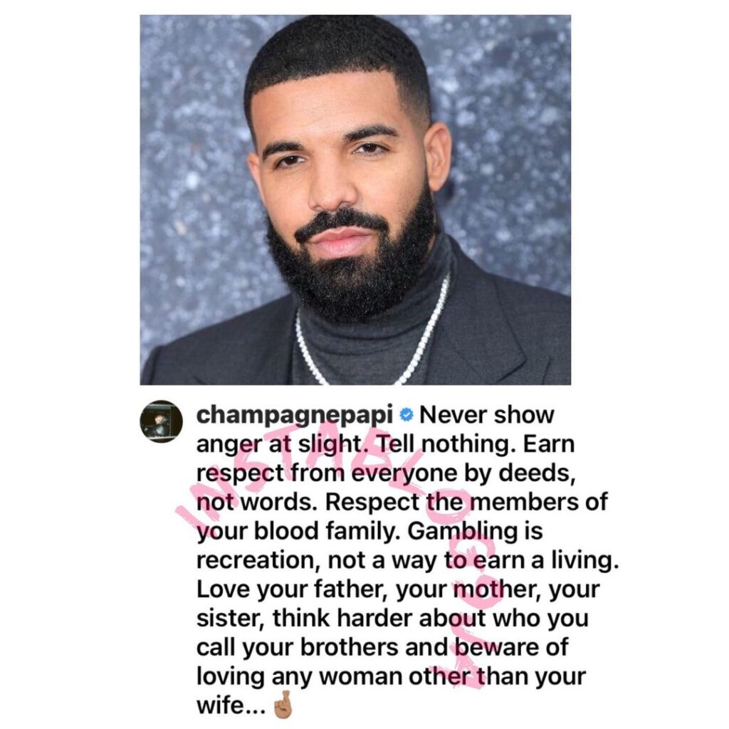 Beware of loving any woman other than your wife — Rapper Drake tells men as he drops life-changing nuggets