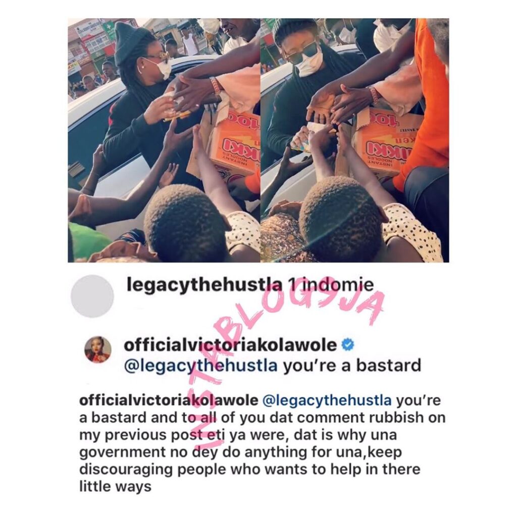 After a virtual DNA test, actress Victoria Kolawole establishes the paternity of a follower who mocked her for giving people a sachet of noodles each