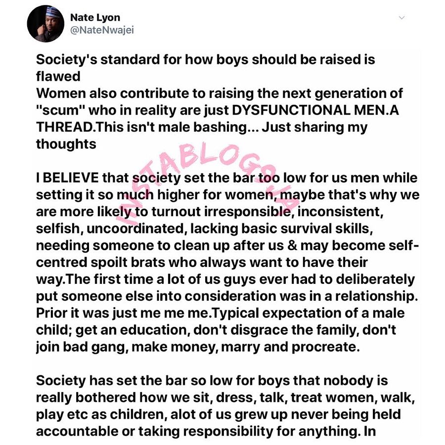 Society has set the bar too low for men, leading to the increase of dysfunctional men - Writer Nwajei [Swipe]