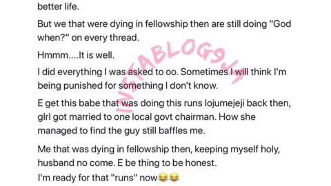 “I’m ready for that runz now,” Nigerian writer declares, as her “loose” colleagues keep getting married to responsible rich men