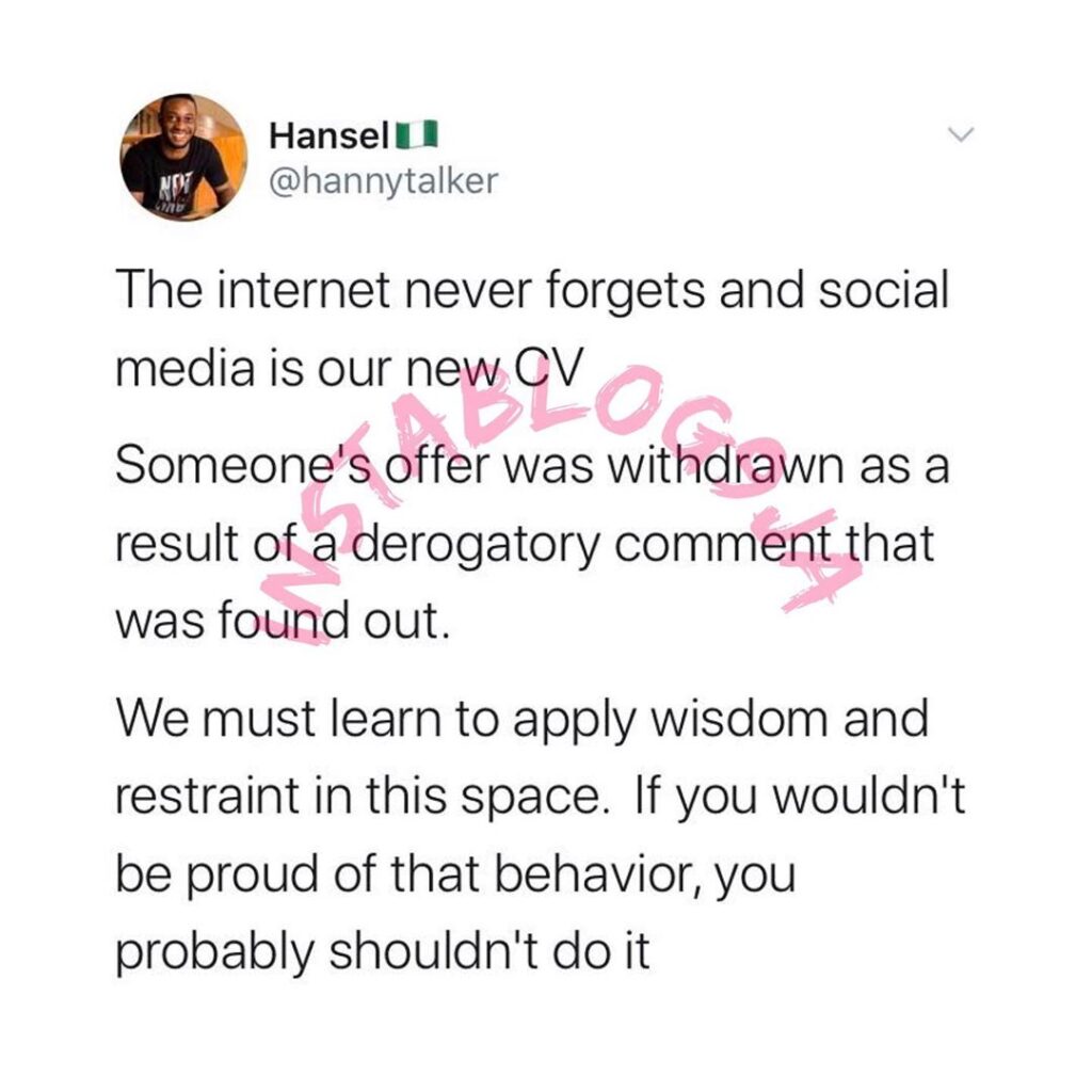 Social media is the new CV. Someone’s offer was withdrawn over a comment – Career Mentor