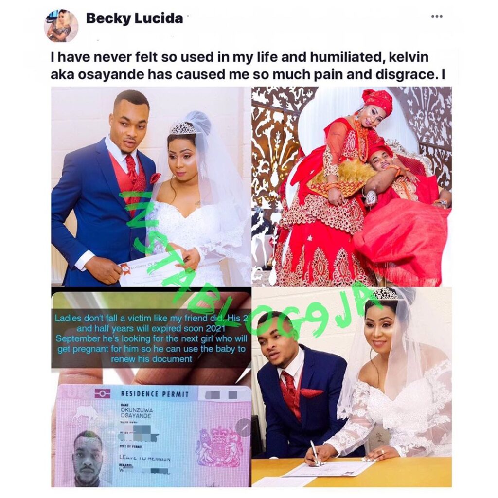 Lady regrets falling in love with a Nigerian man who allegedly ended up using her to renew his papers in the UK [Swipe]