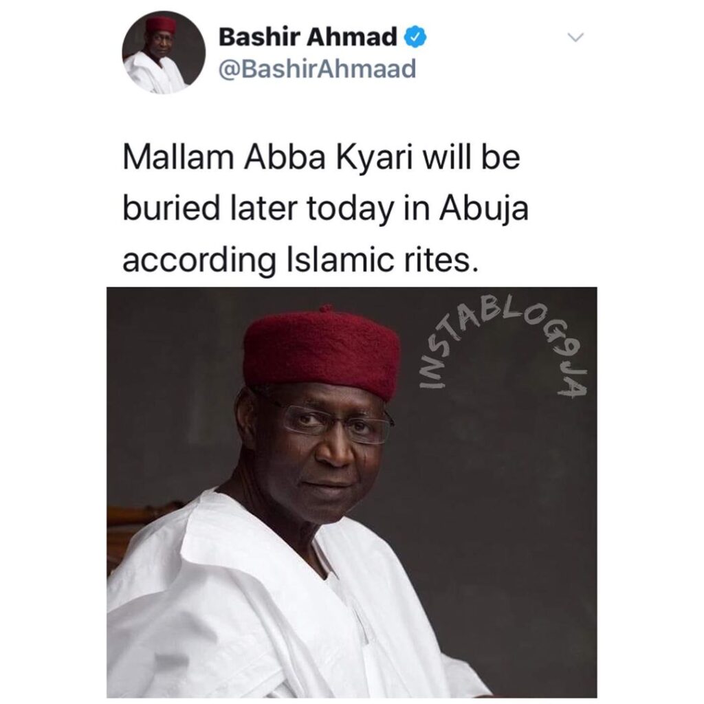 Covid-19: Pres. Buhari’s COS, Abba Kyari, to be buried in Abuja today – Presidency