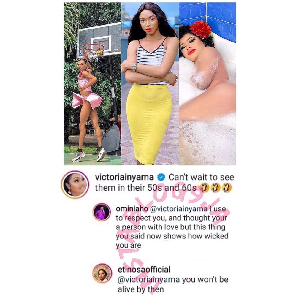 The cross-dressers of Nigeria: Actress Etinosa and comedian Omini knock actress Victoria Inyama over her comment