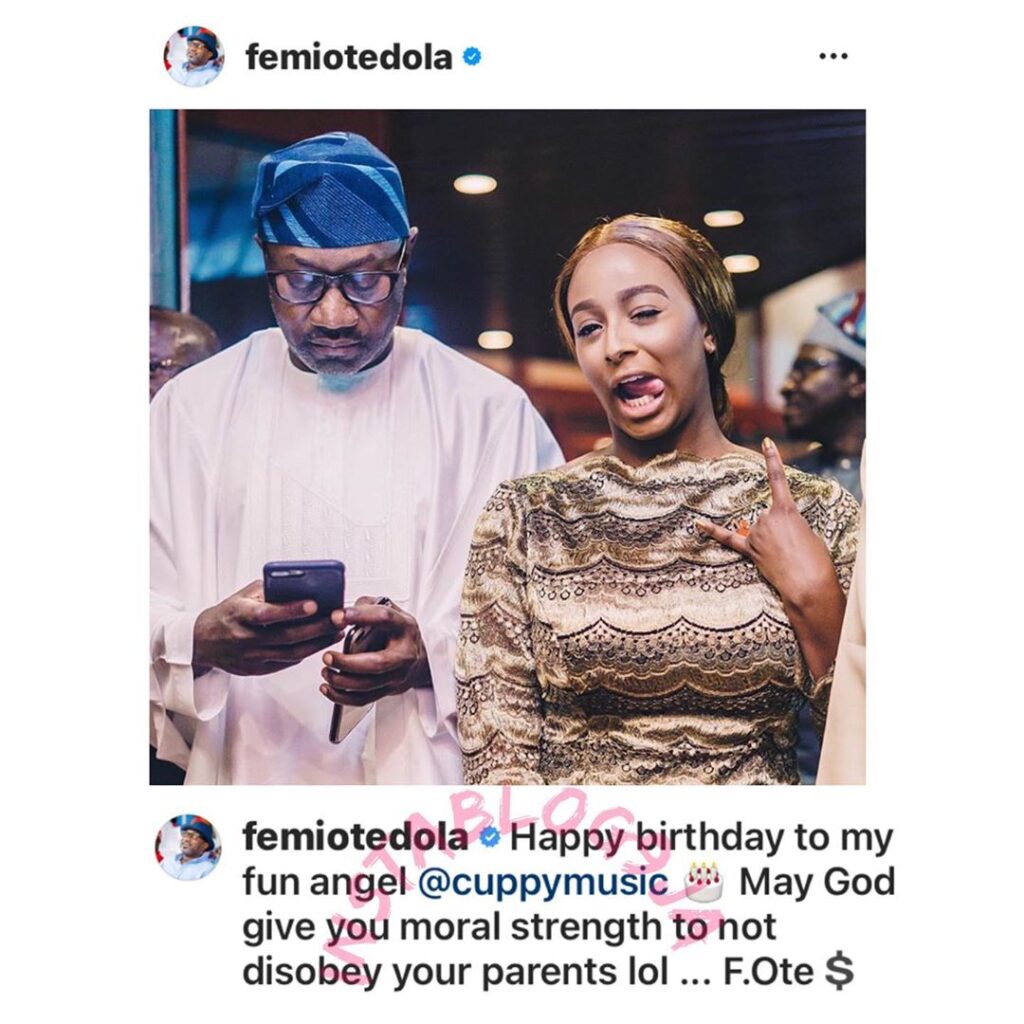 Billionaire Femi Otedola prays to God to deliver his daughter from an evil spirit on her 28th birthday