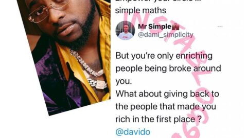 Davido bows to pressure, exposes the secret of staying rich