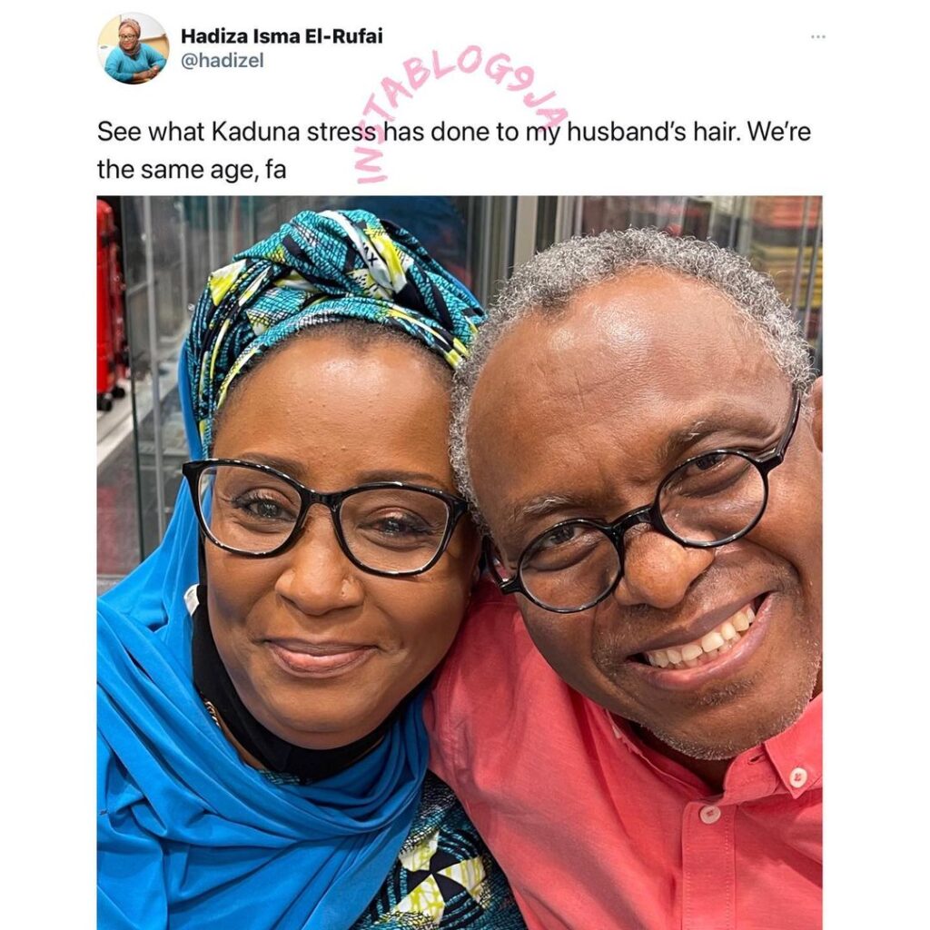 Kaduna State Governor’s wife, Hadiza, reveals what stress has done to her husband