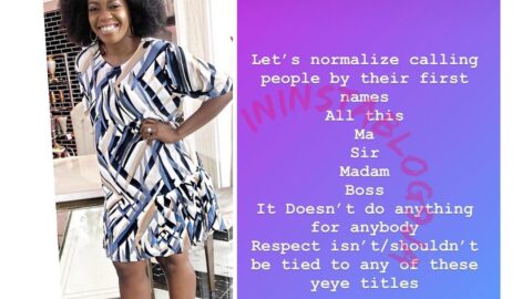 Normalize calling people by their names and not by their titles — Media Personality, Shade Ladipo