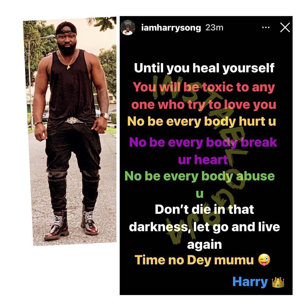 Until you heal yourself, you will be toxic to anyone who tries to love you — Singer Harrysong