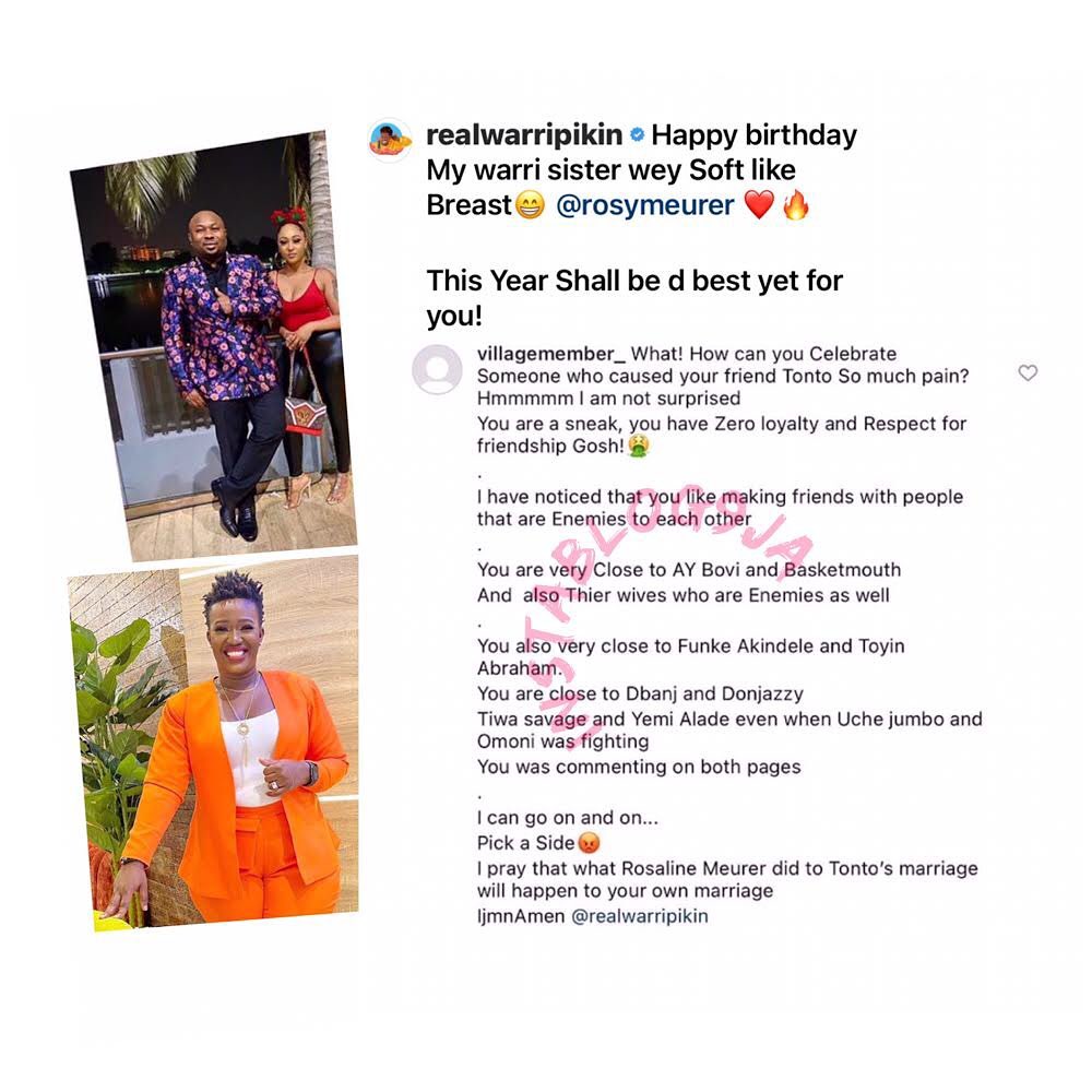 Comedienne Real Warri Pikin comes under fire, for celebrating Actress Rosy Meurer [SWIPE]