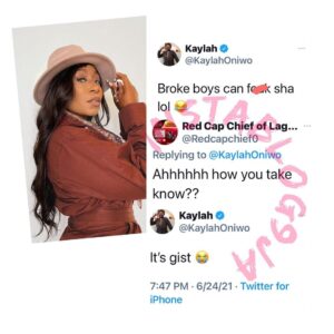 Finally, OAP Kaylah Oniwo reveals what she knows about the work-rate of broke boys