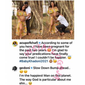 Reality TV stars, Khafi and Gedoni, are pregnant with their first child