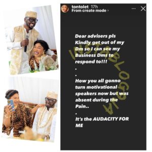 Actress Tonto Dikeh addresses those advising her about her new relationship