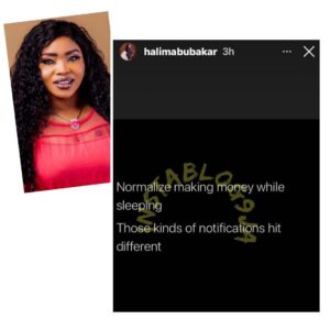 Normalize making money while sleeping — Actress Halima Abubakar