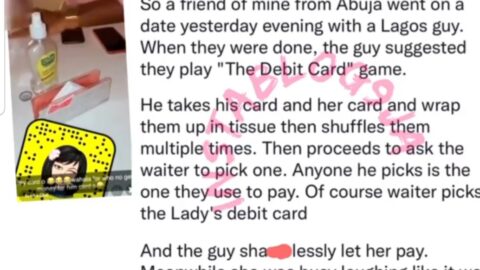 Man rants about what a guy did to his female friend during a date in Lagos