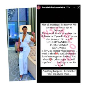 We’re tired of breakups and divorces. Work out your marriages — Socialite Huddah Monroe