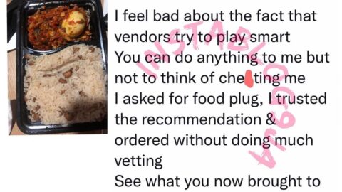 Pharmacist expresses disappointment at the food sold to him for N2,500 [Swipe]