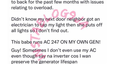 Lady secretly connects to her neighbor’s generator, runs AC 247 on the gen for almost six months [Swipe]