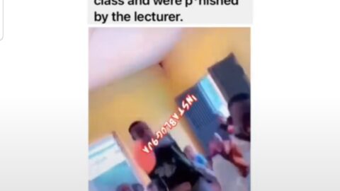 LASPOTECH HND 1 students asked to kneel for making a noise
