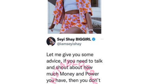 You don’t have money if you have to brag about it — Singer, Seyishay