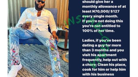 After 3 months of relationship you should give your Gf allowance of N70,000 monthly – Joro Olumofin