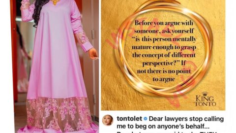 N500m lawsuit: Stop calling me to beg on anyone’s behalf — Actress Tonto Dikeh to lawyers [Swipe]