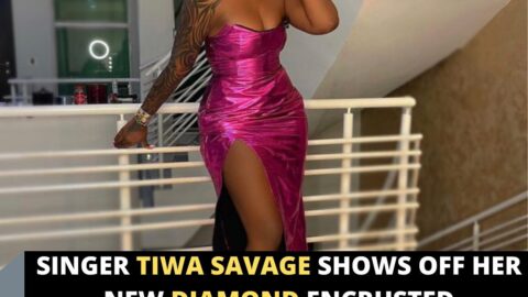 Singer Tiwa Savage shows off her new diamond encrusted wristwatch