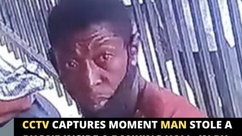 CCTV captures moment man stole a phone inside a banking hall, in PH, Rivers State
