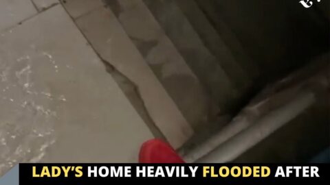 Lady’s home heavily flooded after her son left the tap running in Ogba, Lagos