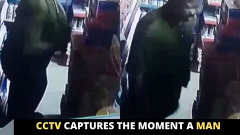 CCTV captures the moment a man stole expensive drinks from a store in Port-Harcourt, Rivers State