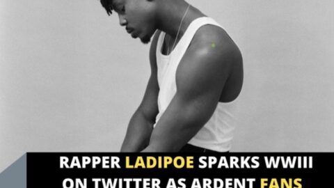Rapper Ladipoe sparks WWIII on Twitter as ardent fans shares him his flowers.