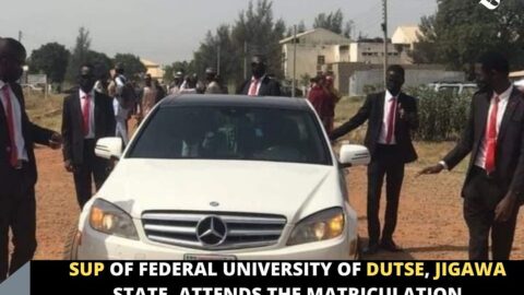 SUP of Federal University of Dutse, Jigawa State, attends the matriculation ceremony of newly admitted students, in style