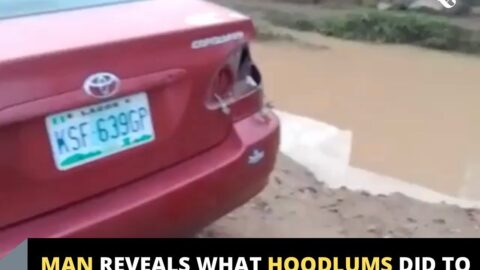 Man reveals what hoodlums did to his car in Lagos