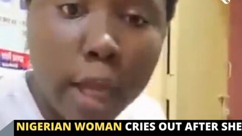 Nigerian woman cries out after she was arrested by the police in Delhi, India