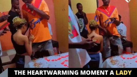The heartwarming moment a lady apologized to her boyfriend in style
