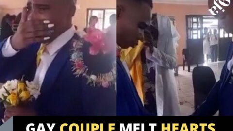 Gay couple melt hearts as they tie the knot