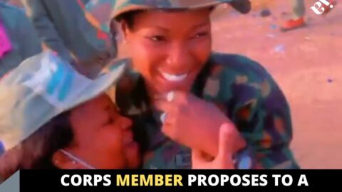Corps member proposes to a solider at NYSC camp in Kwara State