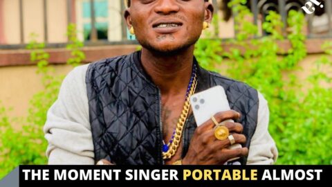 The moment Singer Portable almost str!pped to his underwear while spraying money