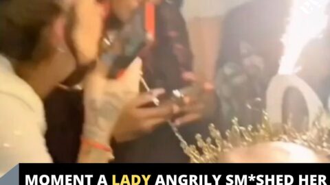 Moment a lady angrily sm*shed her cake at her birthday party