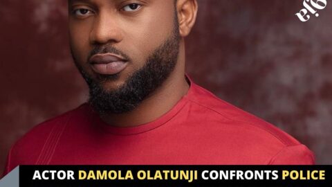 Actor Damola Olatunji confronts police officers who allegedly hara!sed his PA in Abule-Egba, Lagos