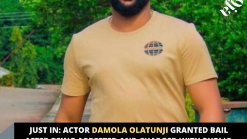Just in: Actor Damola Olatunji granted bail after being arrested and charged with public incitement and a*saulting police officers in Lagos