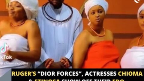 Ruger’s “Dior forces”, actresses Chioma & Etinosa, show off their Edo collections