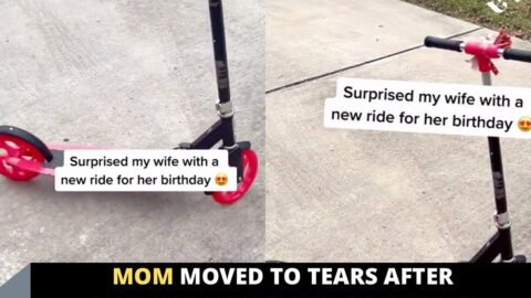 Mom moved to tears after sighting the birthday gift her husband got her