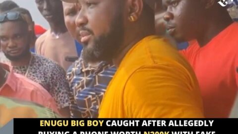 Enugu big boy caught after allegedly buying a phone worth N200k with fake alert and posing as a solider to int!midate his victim