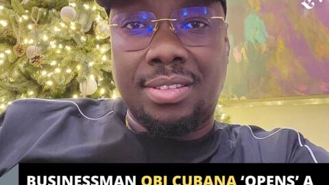 Businessman Obi Cubana ‘opens’ a POS stand in Yaba, Lagos
